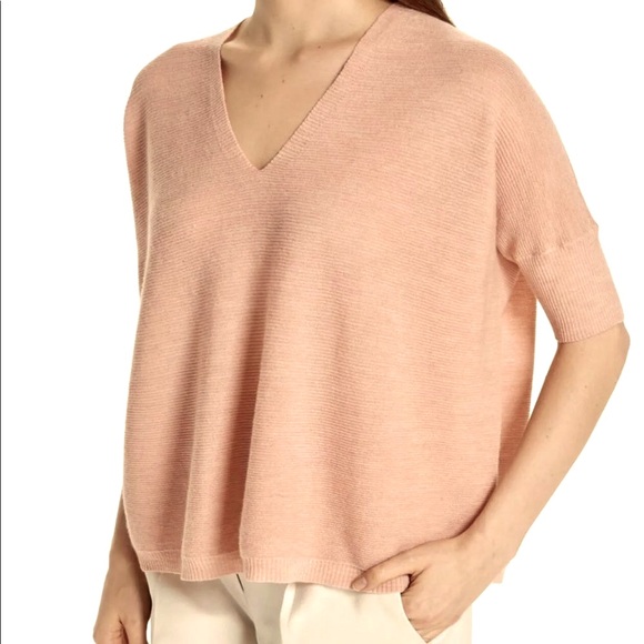 Eileen Fisher Fine Merino Wool Top Petal Size S/P 26” x 25” - Picture 1 of 5